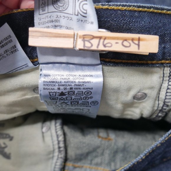 Levis 514 Size 38x30 Jeans Mens Straight Leg Regular Fit Dark Wash Distressed - Picture 7 of 7